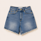 Queen Hearts Denim Short High Waist | Lichtblauw