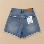 Queen Hearts Denim Short High Waist | Lichtblauw