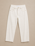 Queen Hearts Barrel Jeans Off White | Trendy Mid Waist Fit