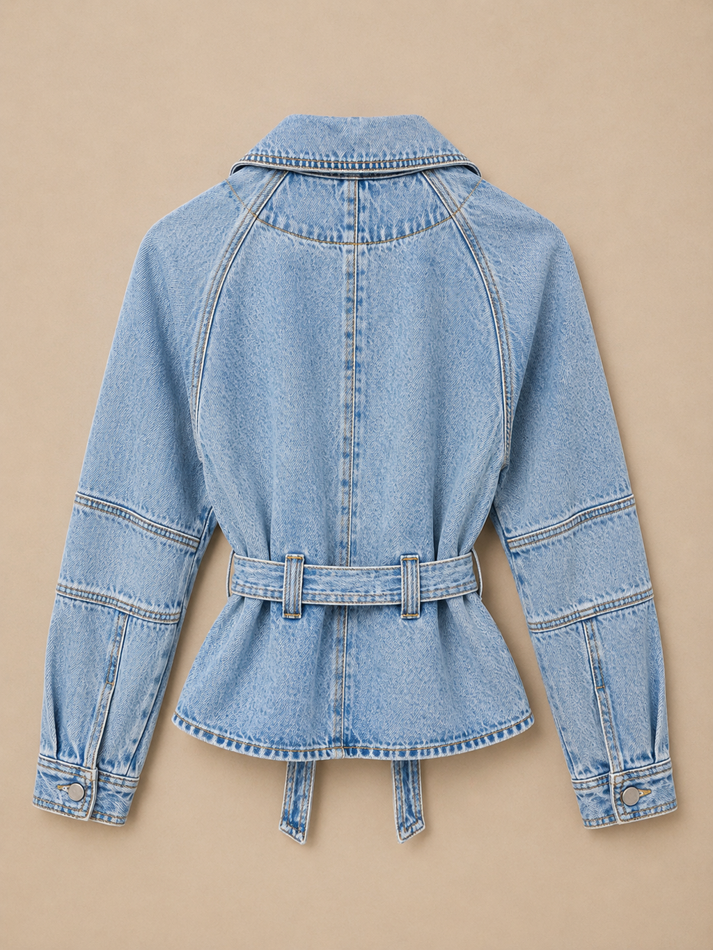 Queen Hearts Denim Jacket Met Tailleband | Lichtblauw Spijkerjack Dames