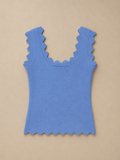 Lichtblauwe Ruffle Top Dames | Kartelrand