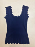 Donkerblauwe Ruffle Top Dames | Donkerblauw