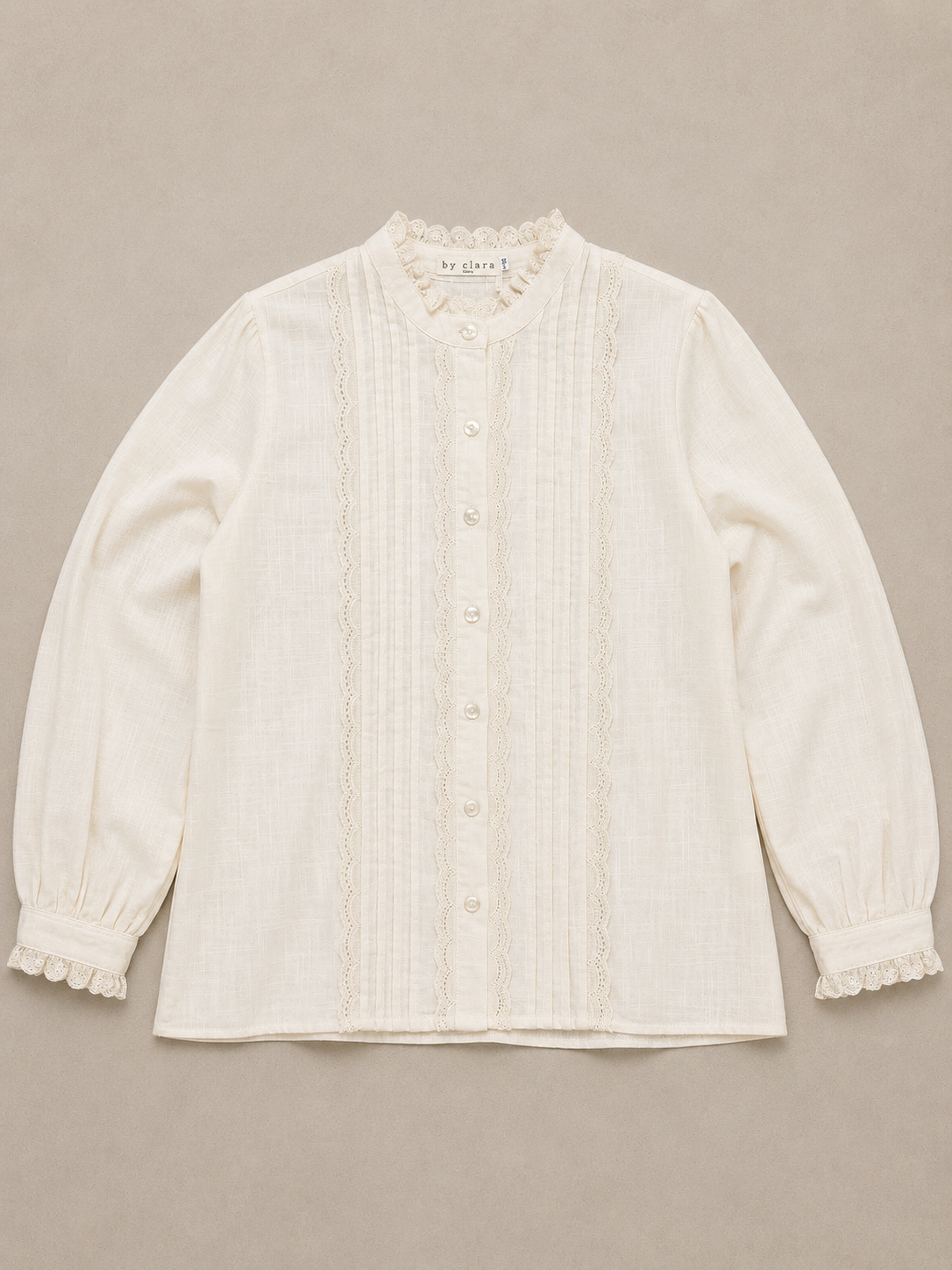 Crème Broderie Blouse Dames | 100% Katoen Met Kant Details