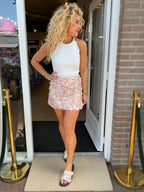 Roze Pailletten Rok Dames | Feestelijke Mini Rok