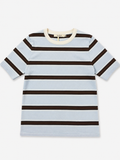Lichtblauw/bruin gestreept shirt | By Clara
