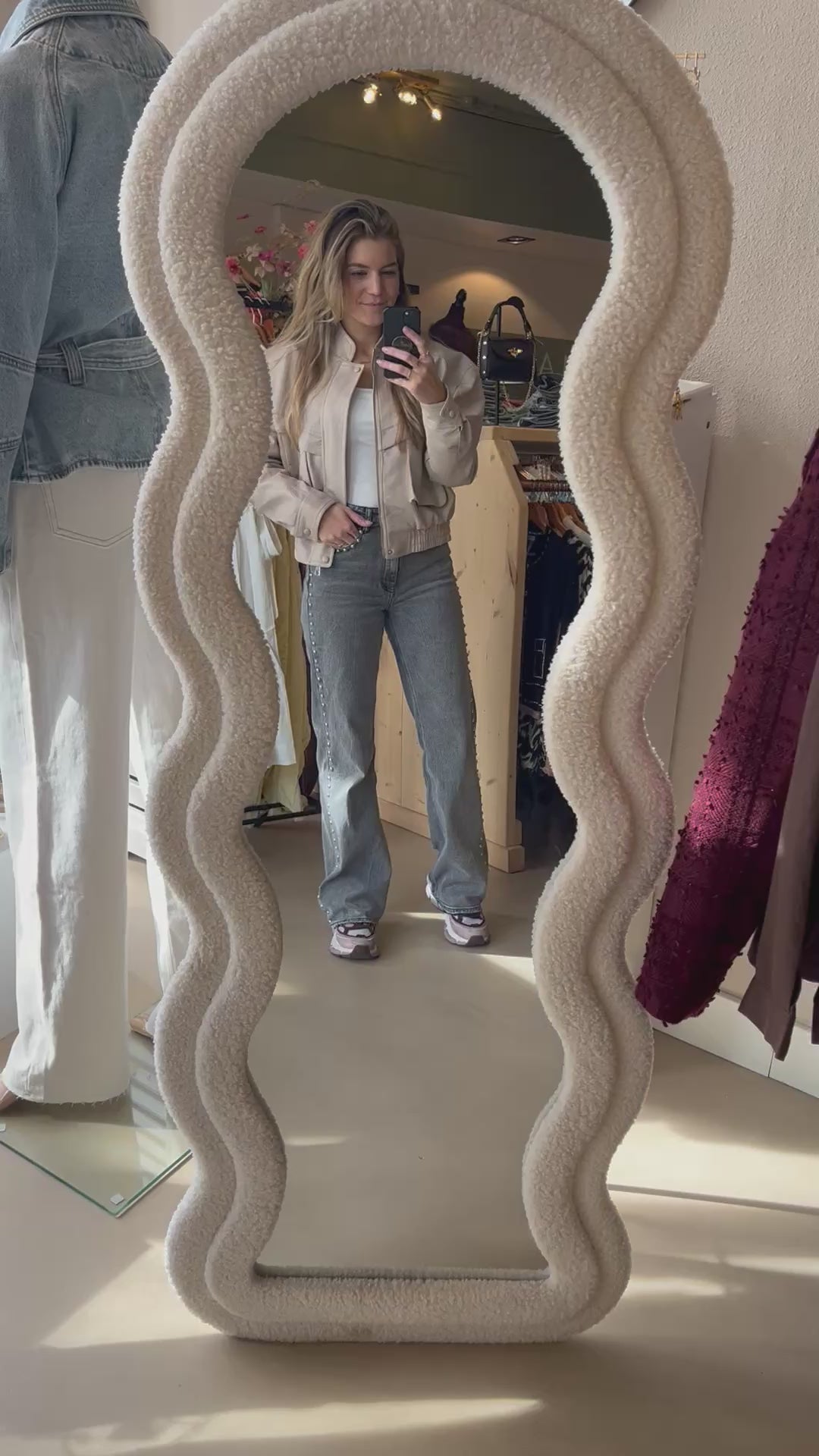 Beige Leatherlook Jacket | Copperose Paris