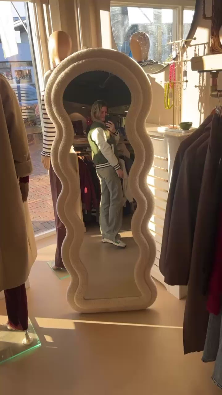 Trendy groen/beige bomberjacket