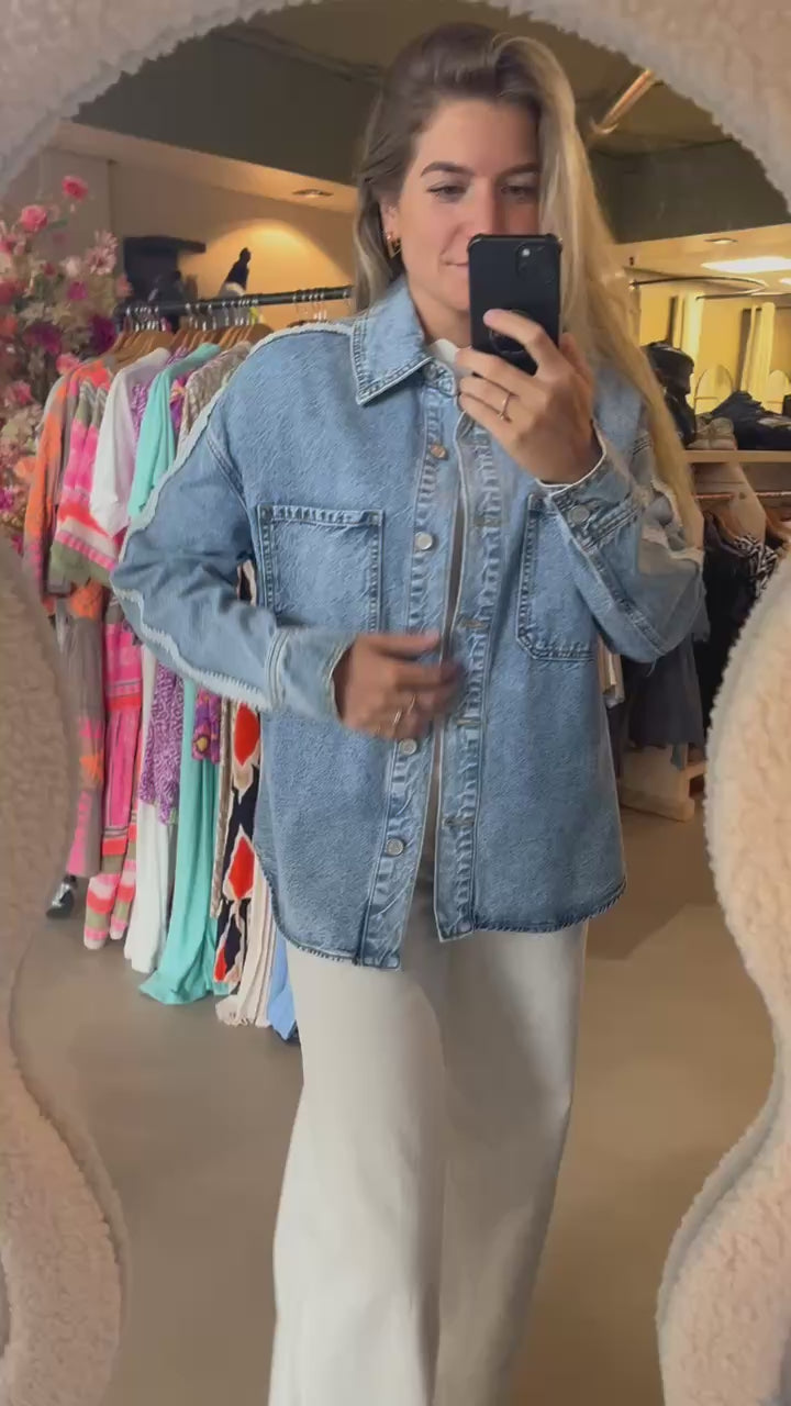 Queen Hearts Denim Blouse | Oversized