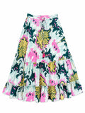 Rok gebloemd | roze/groen