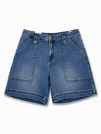Denim short blauw